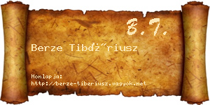 Berze Tibériusz névjegykártya