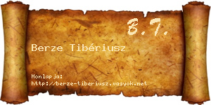 Berze Tibériusz névjegykártya